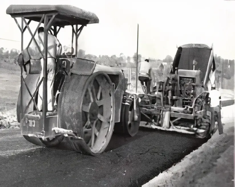 Hinkle Contracting historic paving operation