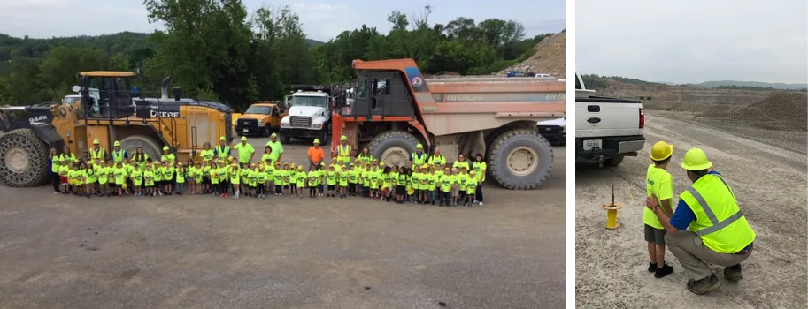 Students visiting a Hinkle quarry